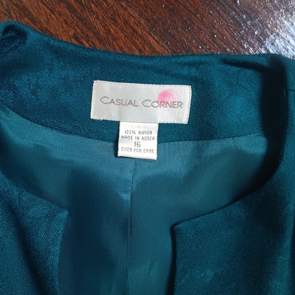 Vintage Casual Corner Teal Blazer (Plus) - Picture 5 of 6